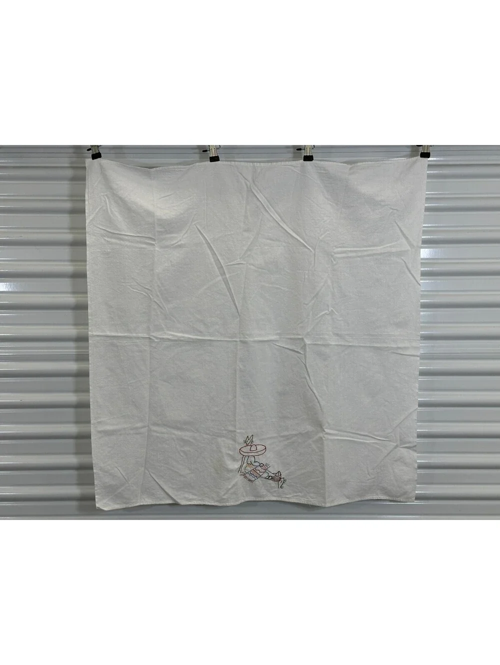 Vintage Tea Towel Hand Stitched Mexican Themed Motif Sombrero Siesta 33.5